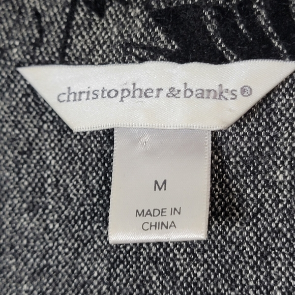 Christopher & Banks Medium Floral Flossed Zip Up Vest - Picture 8 of 11